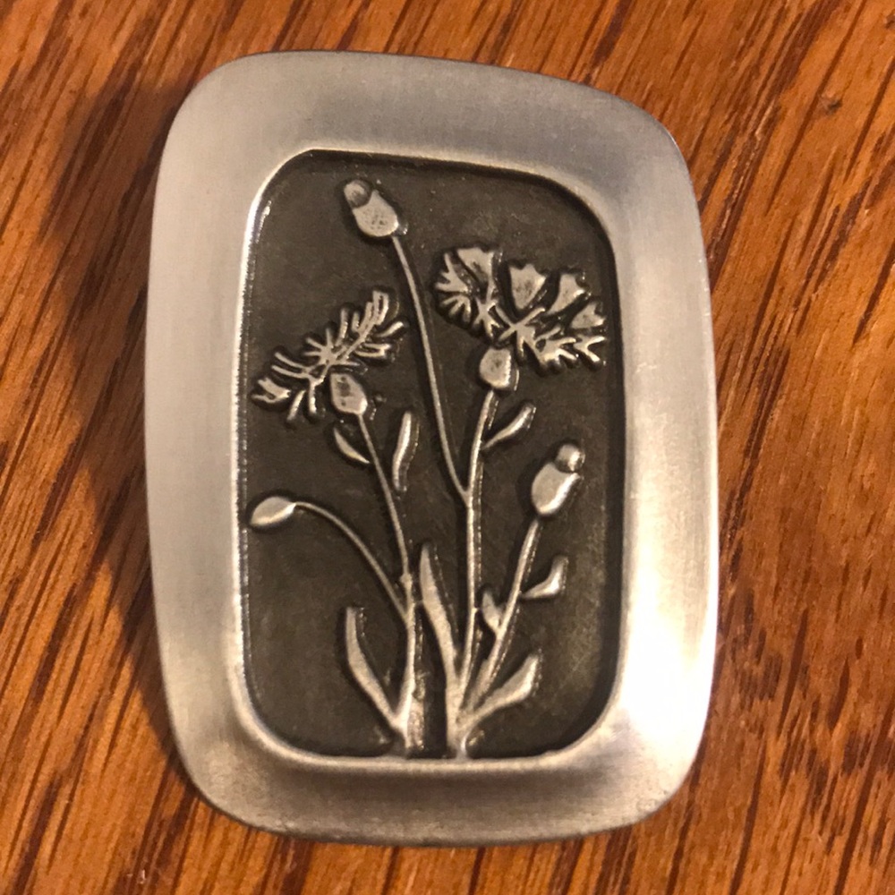 Pewter Flower Broach / Pin